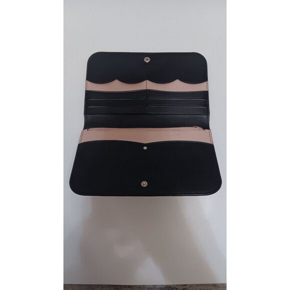 Kate Spade Black Leather Classic Open Large Designer Wallet - Picture 5 of 7